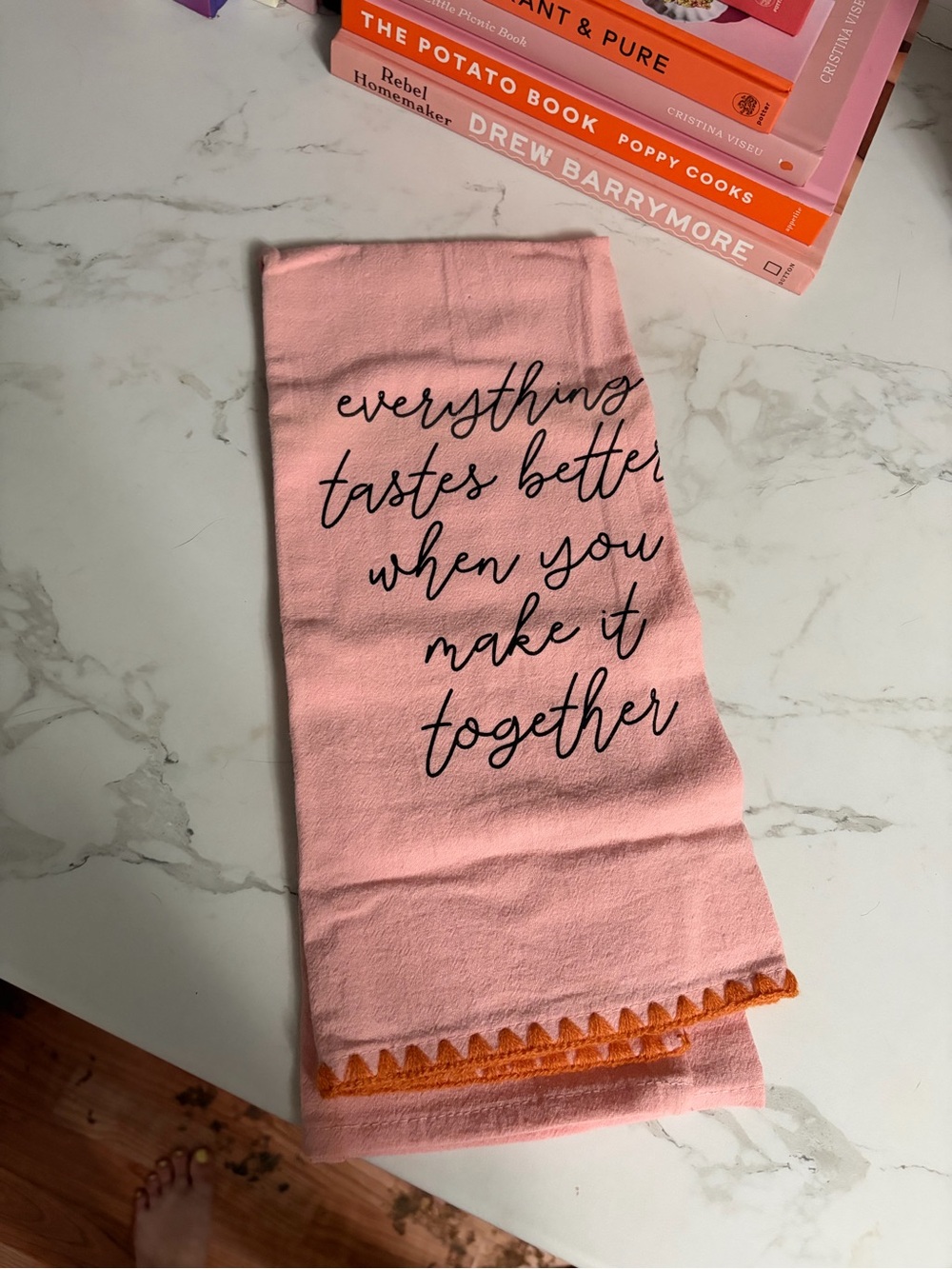 pink kitchen hand towel
